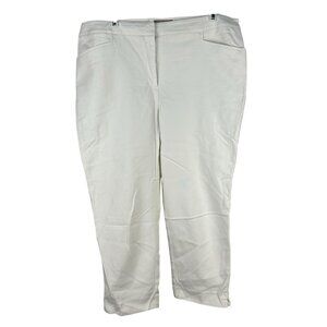 Fabulously Slimming Chicos Womens White Cotton Blend Crop Pants Size 25 Regular